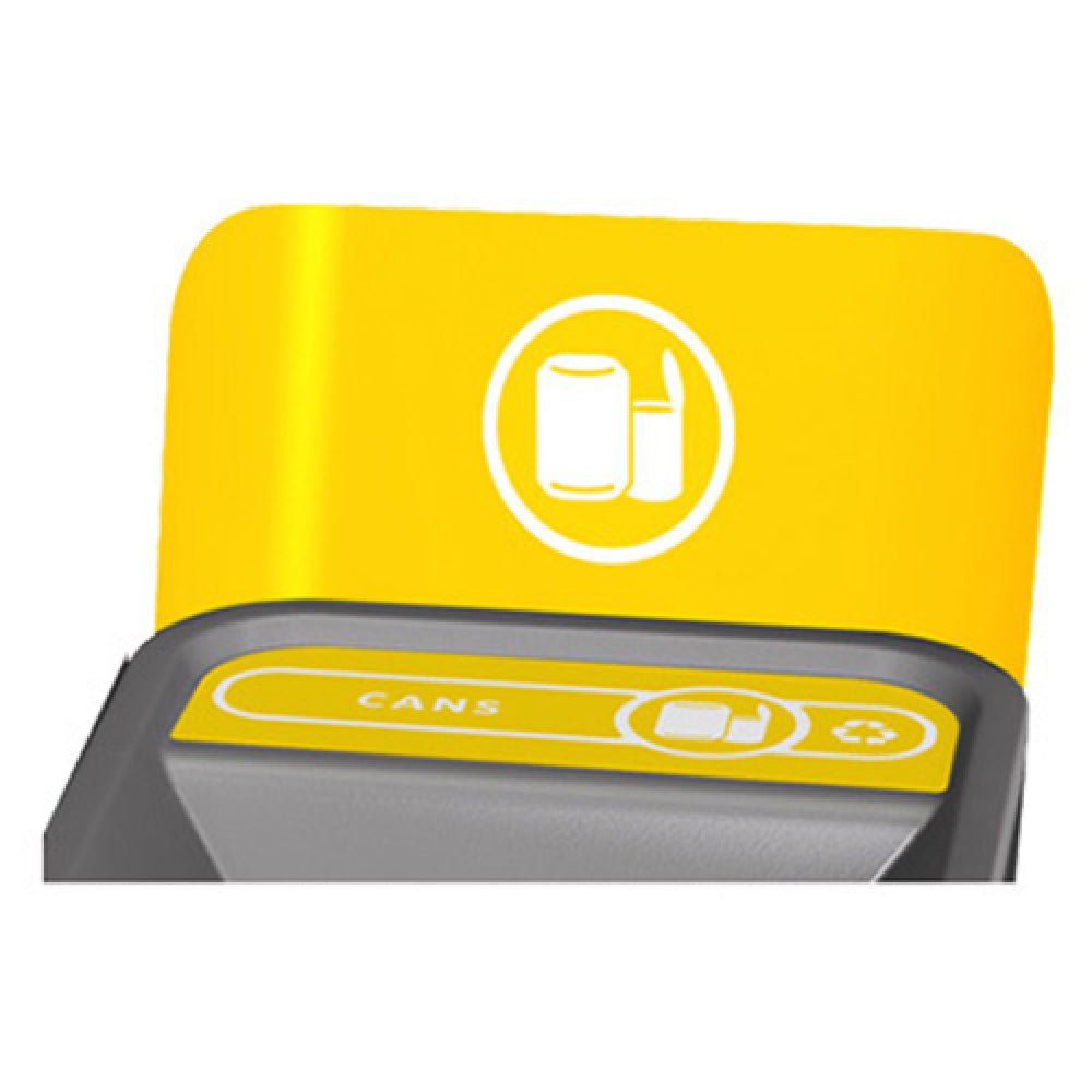Rubbermaid 1961597 - Configure™ Cans Recycling Sign, For 23 Gallon Containers, Yellow (6 Weeks Lead Time)