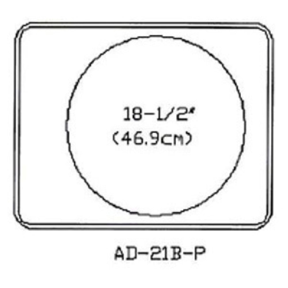 Atlas Metal AD-21B Adapter Plate With (1) 18-1/2" Dia. Inset Hole Stainless Steel Construction