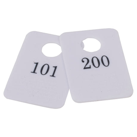 Stanton Trading 5PCR-101-200 - Coat Room Checks, Plastic, With Hanger Hold And "Not Responsible" Disclaimer (set Is Numbered 101-200 & Includes 1 Of Each Number)