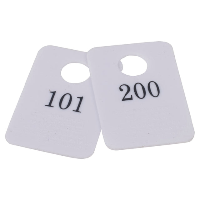 Stanton Trading 5PCR-101-200 - Coat Room Checks, Plastic, With Hanger Hold And "Not Responsible" Disclaimer (set Is Numbered 101-200 & Includes 1 Of Each Number)