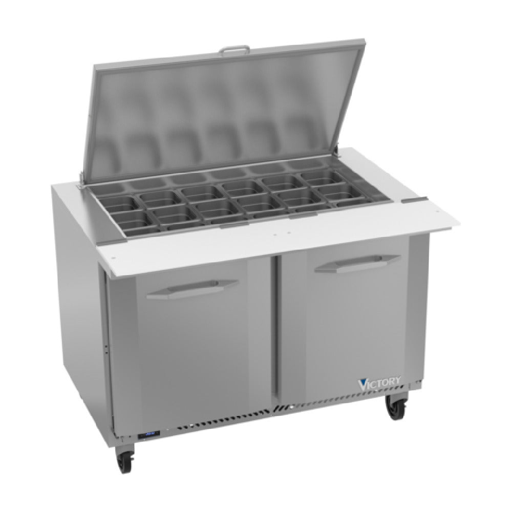 Victory VSP48HC-18B UltraSpec™ Series Big Top Sandwich Prep Table Powered By V-Core™