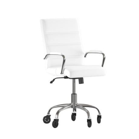 Flash Furniture GO-2286M-WH-RLB-GG Camilia Executive Swivel Office Chair 37" To 40-3/4" Adjustable Height