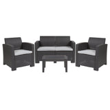 Flash Furniture DAD-SF-112T-DKGY-GG Outdoor Patio Set 4-piece (2) 26-3/4"W X 27"D X 30"H Chairs