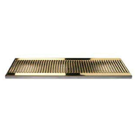 Micro Matic DP-120DSSPVD-24-P Surface Mount Drip Tray 24"W X 5"D X 3/4"H With 3-1/2" Drain Nipple