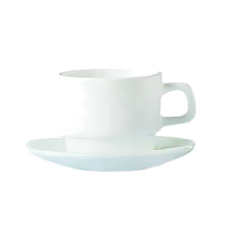 Arc Cardinal 22670 Arcoroc Restaurant White Saucer (D:4.25'') Fluorosilicate Opal Glass