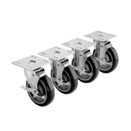 Krowne 28-107S Krowne Plate Caster Swivel With Brake 5" Diameter