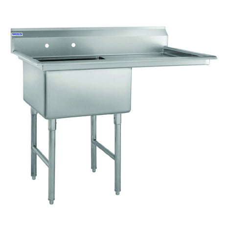 Hubert 96720 - Kratos® Compartment Sink, 23"W X 23"D X 12"H Bowl Size, (1) 24" Drain Board On Right