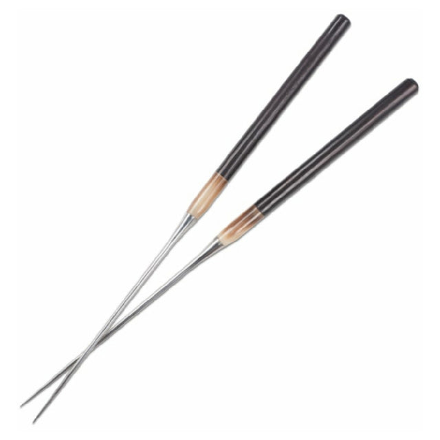 JB Prince UA127 Forged Chopsticks (Moribashi) With Ebony Wood Handle 11.75" Steel And Wood