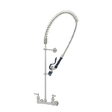 T&S Brass S-0133-BJ EverSteel Pre-Rinse Unit: 8” Wall Mount Mixing Faucet With Stainless Steel Body