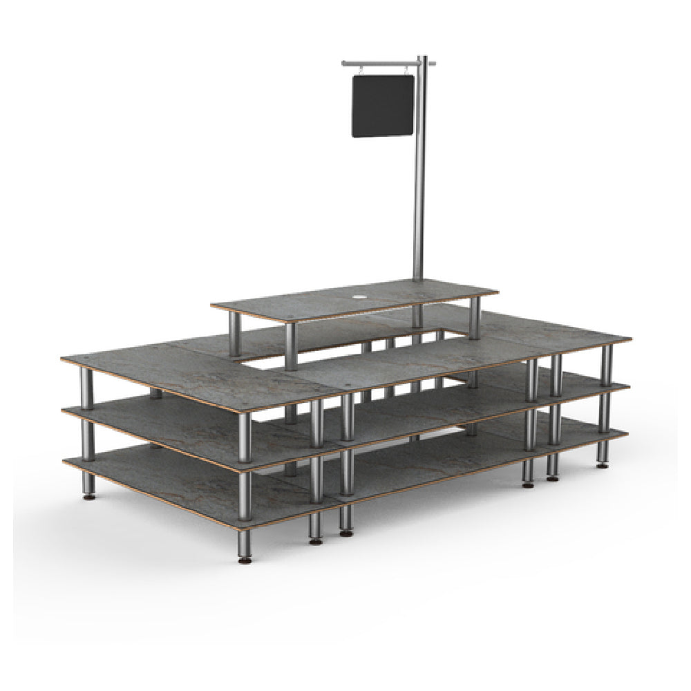 Steelite MGCMLB07GSXF Mogogo Buffet Solutions Modular Market Square 4-tier 130" X 71" X 107"H