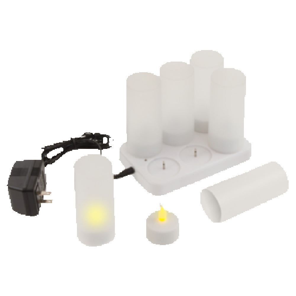 Crestware RCL06 Flameless Candle Light Set (6) Candles (1) Charging Tray & Power Cord