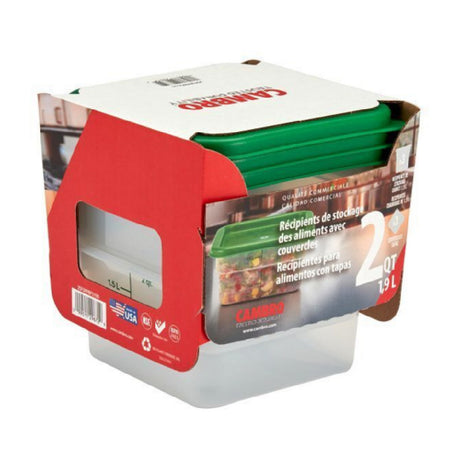 Cambro 2SFSPPRP3190 - Multi Pack Translucent Container And Lid, 2 Qt. Capacity, Square