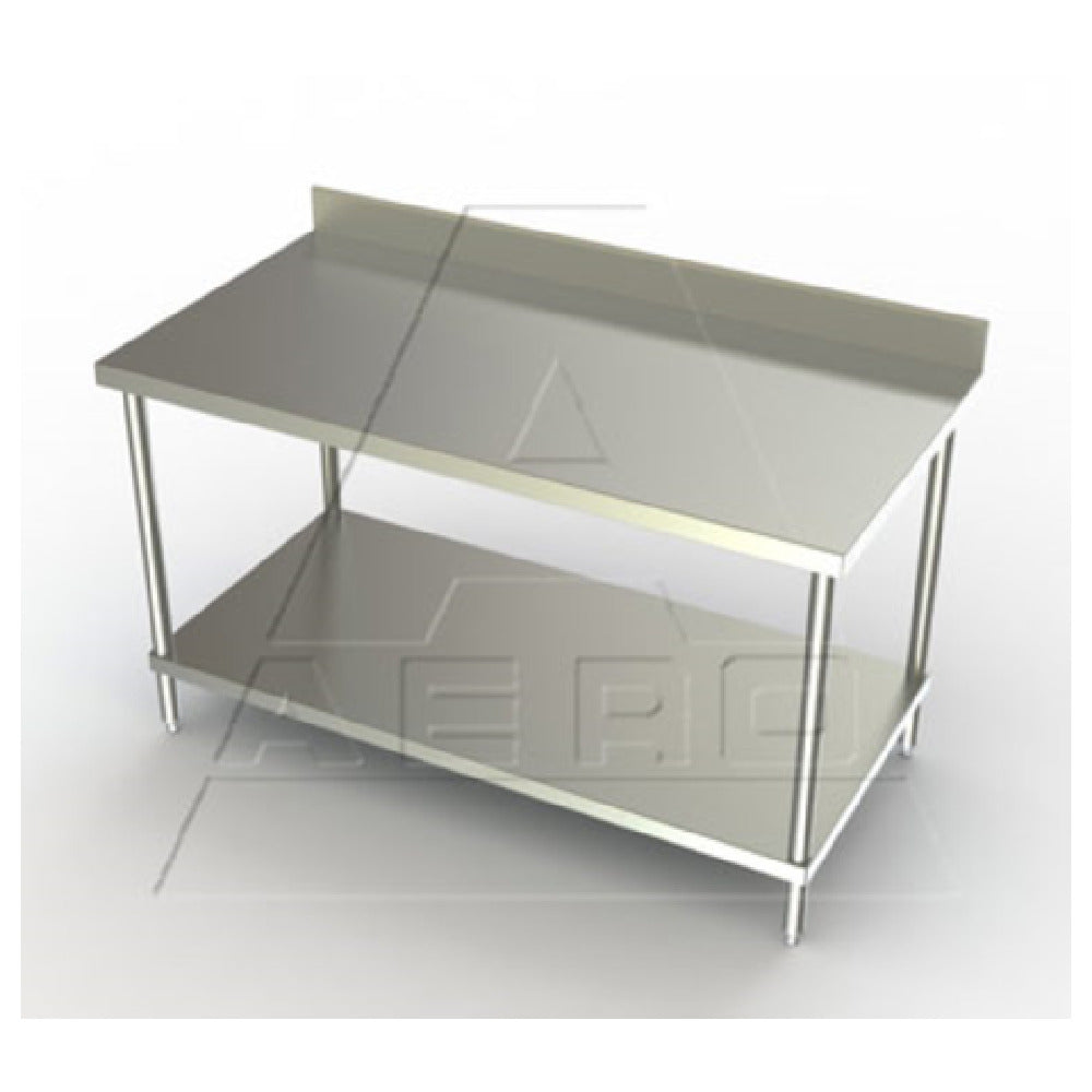 AERO Manufacturing 3TSB-3684 Delux™ Work Table 84"W X 36"D X 39"H 16/304 Stainless Steel Top Reinforced With (4) Galvanized Steel Box Channels