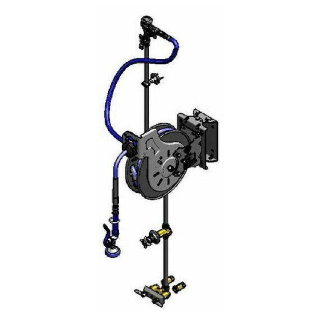 T&S Brass B-7232-U01WS3 Hose Reel Assembly Open 3/8" X 35 Ft. Hose With High Flow Spray Valve With Swivel