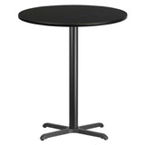 Flash Furniture XU-RD-36-BLKTB-T3030B-GG Table 36" Dia. X 43-1/8"H Bar Height