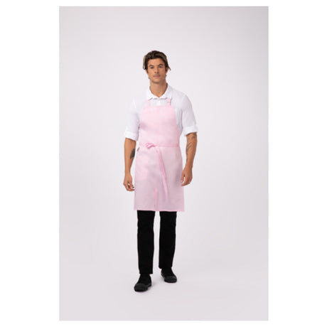 Chef Works ABN05-PIN-0 Brio Bib Apron 34"L X 33"W Adjustable Neck Straps