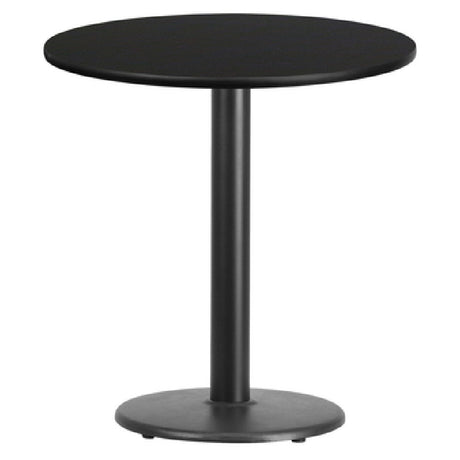 Flash Furniture XU-RD-24-BLKTB-TR18-GG Table 24" Dia. X 31-1/8"H Dining Height