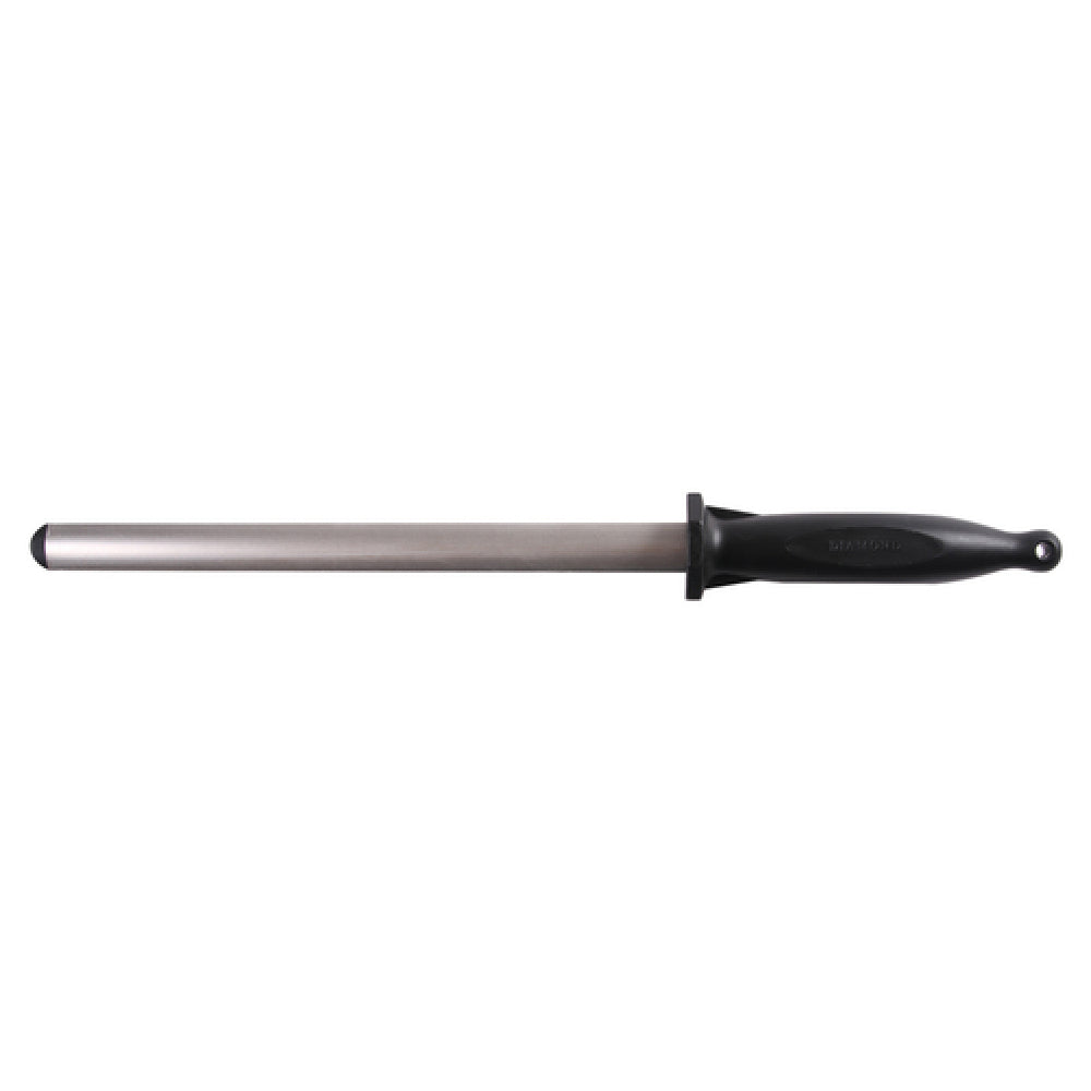 Mercer Culinary M15910 Mercer Cutlery Diamond Sharpening Steel 10" Black Polypropylene Handle