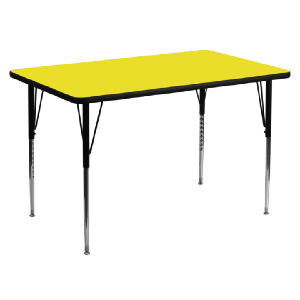 Flash Furniture XU-A3672-REC-YEL-H-A-GG Activity Table 72"W X 36"D X 21-1/4" To 30-1/4" Adjustable Height