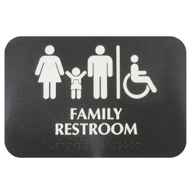 Thunder Group PLIS9601BK Information Symbol Sign 9" X 3" "Family Restroom"