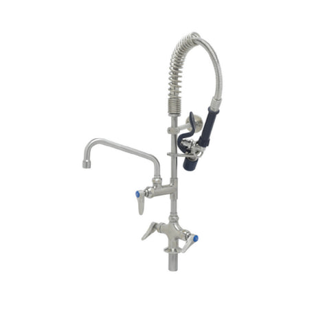 T&S Brass SMPM-2DLN-08 EverSteel Pre-Rinse Unit: Single Hole Stainless Steel Deck Mount Mixing Faucet