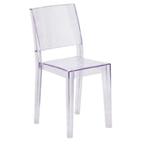 Flash Furniture FH-121-APC-GG Phantom Series Stacking Side Chair Plain Back Contoured Seat