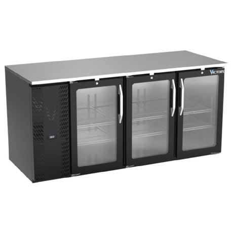 Victory VBB72HC-FG-B - Back Bar Refrigerator, Food Rated, Three-section