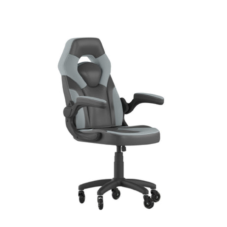 Flash Furniture CH-00095-GY-RLB-GG X10 Gaming Chair 250 Lb. Weight Capacity LeatherSoft Upholstery With Mesh Inserts