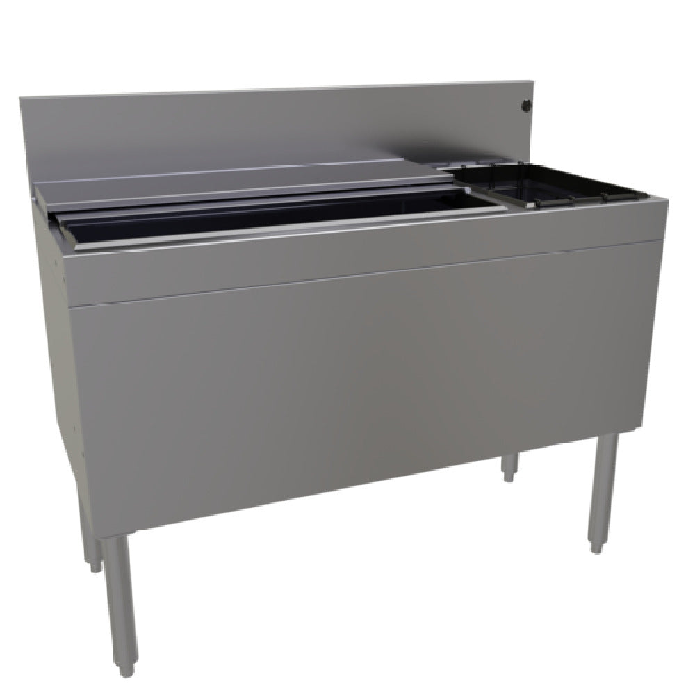 Glastender CBA-42R-CP10-ED Extra Deep Underbar Ice Bin/Cocktail Unit With Bottle Well Storage