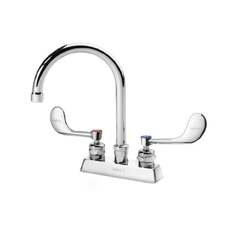 Krowne 15-301L-W-E4 Royal Series 4" Deck Mount Faucet With 6" Wide Gooseneck Spout