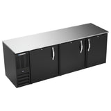 Beverage Air BB94HC-B - Refrigerated Back Bar Storage Cabinet, Three-section, 94"W X 30-3/8"D X 34"H