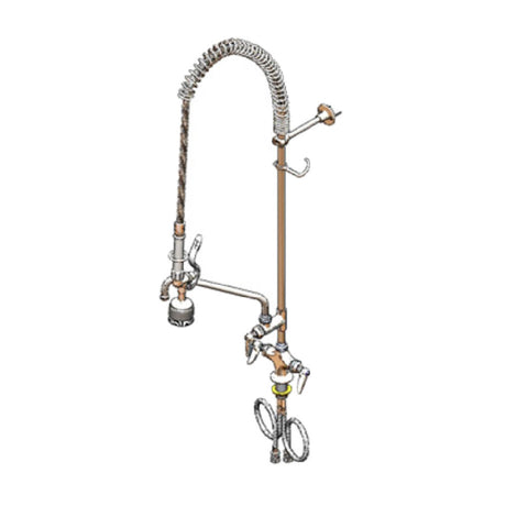 T&S Brass B-0113-ADF10-BR EasyInstall Pre-Rinse Unit Single Hole Deck Mount 10" Add-on Faucet