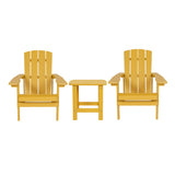 Flash Furniture JJ-C14501-2-T14001-YLW-GG Adirondack Chairs With Side Table (2) Chairs