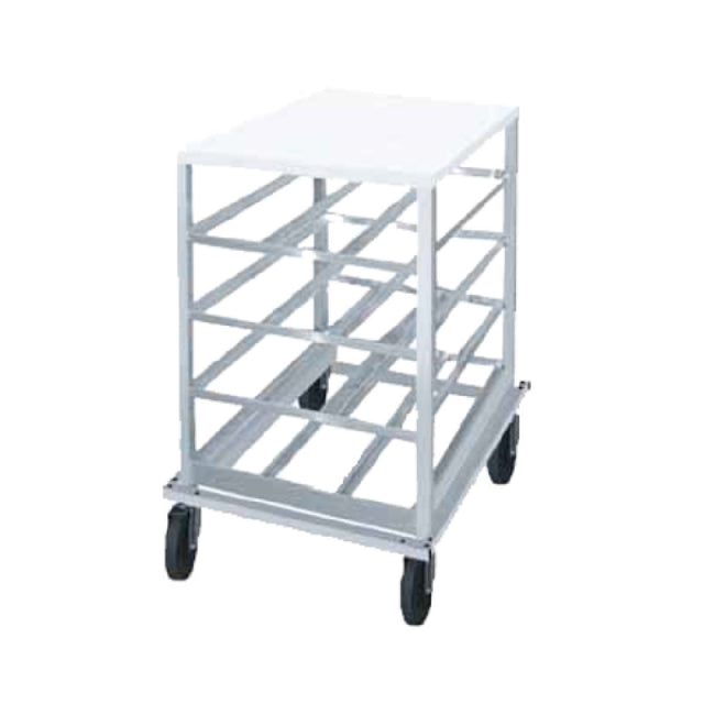 Advance Tabco CRPL10-72 Can Rack Low-profile Mobile Design With Poly Top With Sloped Glides For Automatic Can Retrieval