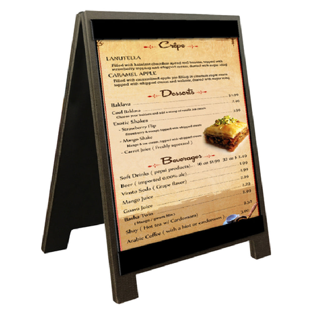 Menu Solutions HBSDSTRIP-A Sandwich Board Tent 4" X 6" Insert Double Sided With Top & Bottom Material Strips