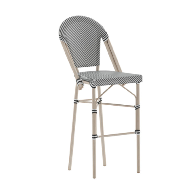 Flash Furniture SDA-AD642107-BS-BLKWH-LTNAT-GG Marseille Stacking French Bistro Bar Stool