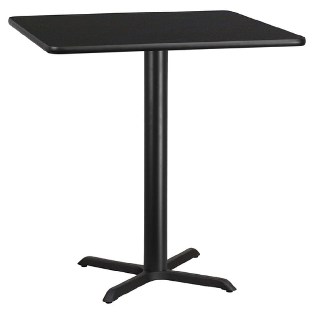 Flash Furniture XU-BLKTB-4242-T3333B-GG Table 42"W X 42"D X 43-1/8"H Bar Height