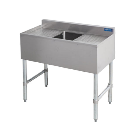 Sapphire Manufacturing SMBS-1D Underbar Sink One Compartment 10"x14"x10" Compartment