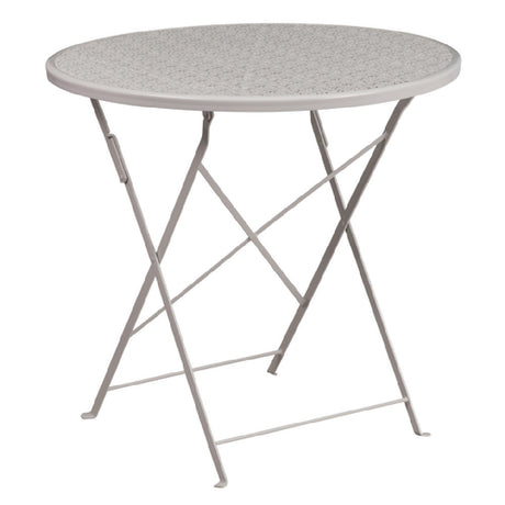 Flash Furniture CO-4-SIL-GG Folding Patio Table 30" Dia. X 28"H Round