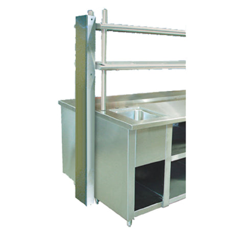 Advance Tabco UCF-1 Wire Chase Run From Table Mounted Overshelf To Bottom Of Enclosed Base Table With J-Box