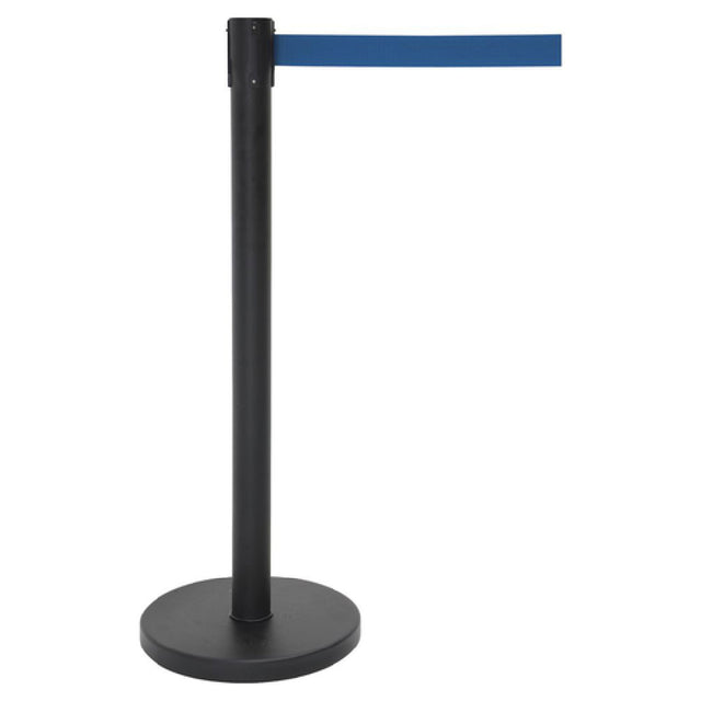 Hubert 51771 - Stanchion, Includes: (1) 40"H Post, (1) 14" Dia. Flat 30 Lb. Base With Protective Rubber Floor Guards & (1) 7' Blue Belt