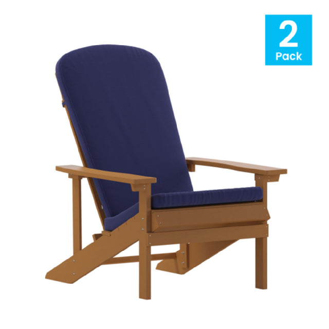 Flash Furniture 2-JJ-C14501-CSNBL-TEAK-GG Charlestown Adirondack Chair All-weather Poly Resin Wood