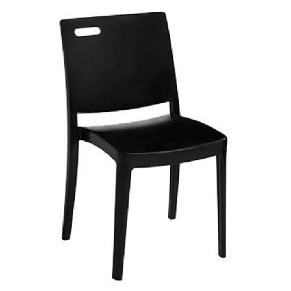 Grosfillex US563017 Metro Stacking Side Chair Resin Back With Hole Cutout Resin Seat And Frame