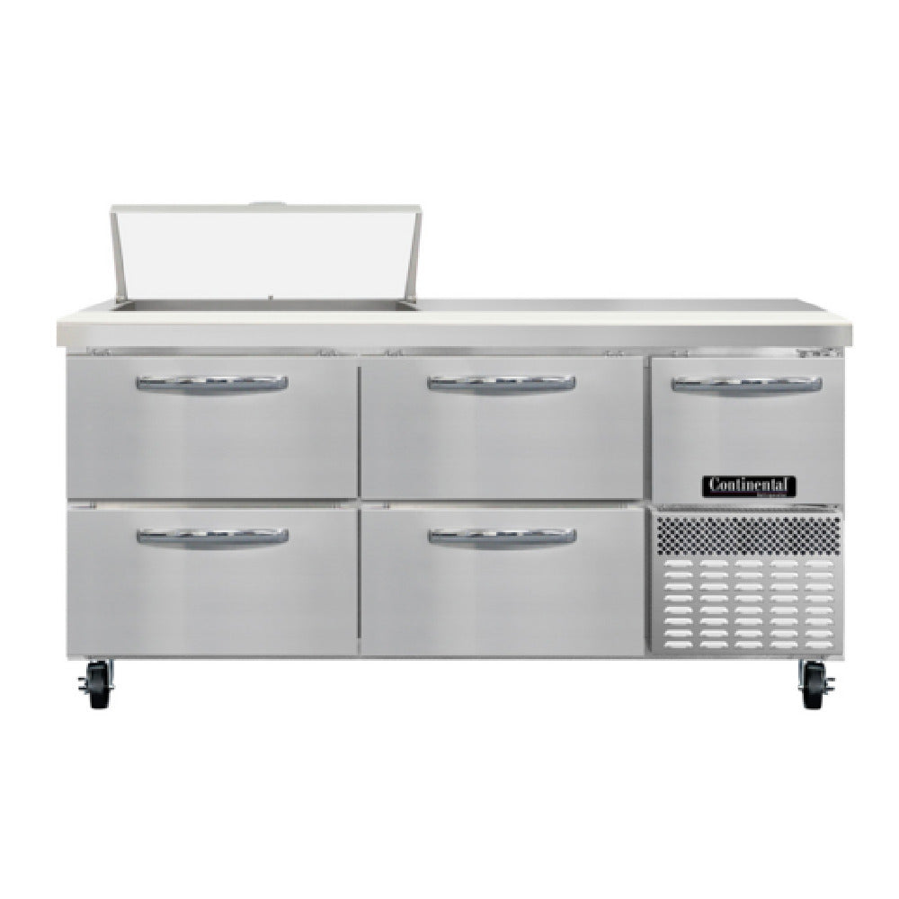 Continental Refrigerator RA68SN8-D Refrigerated Base Shallow Depth Sandwich Unit