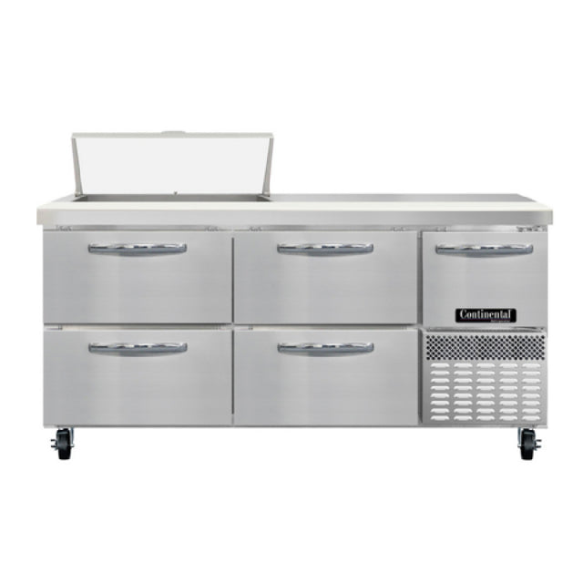 Continental Refrigerator RA68SN8-D Refrigerated Base Shallow Depth Sandwich Unit