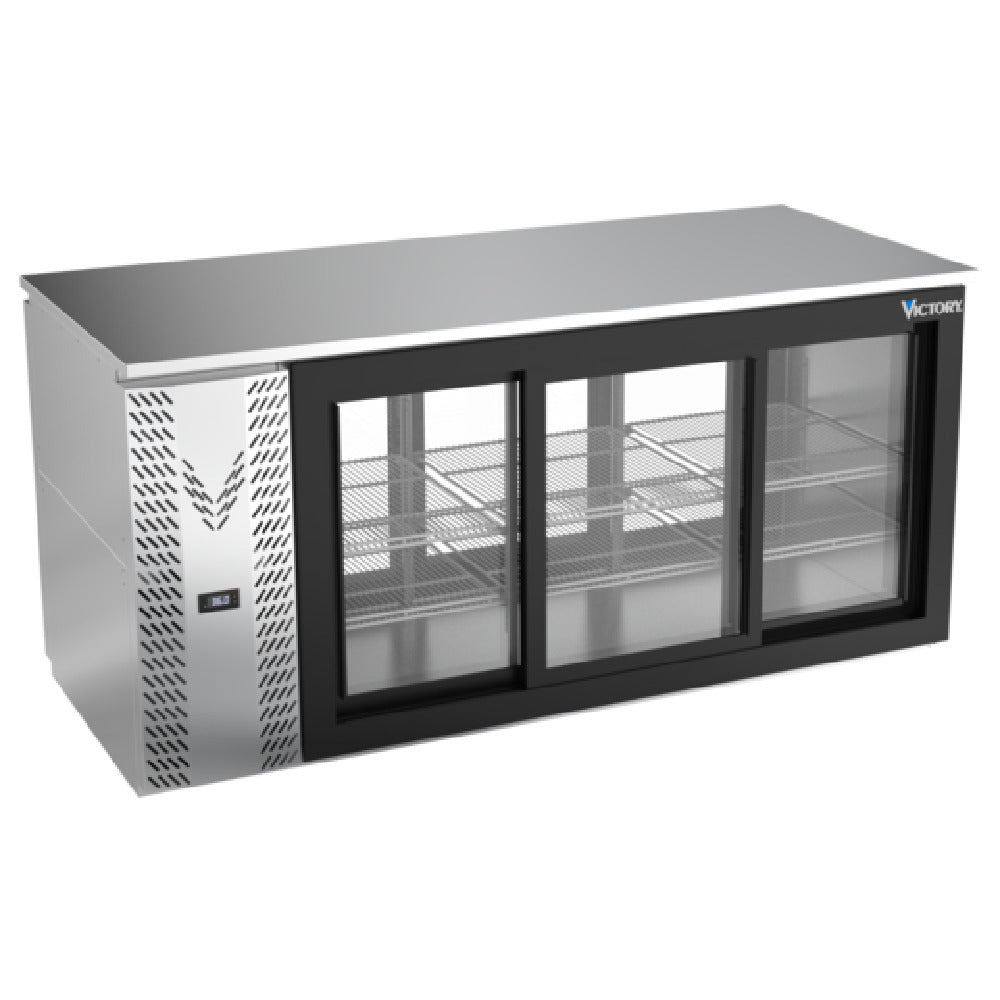 Victory VBB72HC-F-GS-PT-S - Pass-Thru Back Bar Refrigerator, Food Rated, Three-section