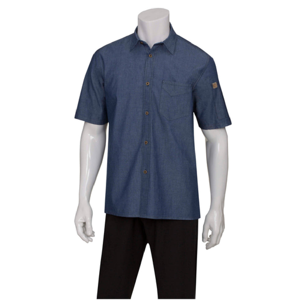 Chef Works SKS002IBL2XL Men's Detroit Shirt Hybrid Style Short Sleeves