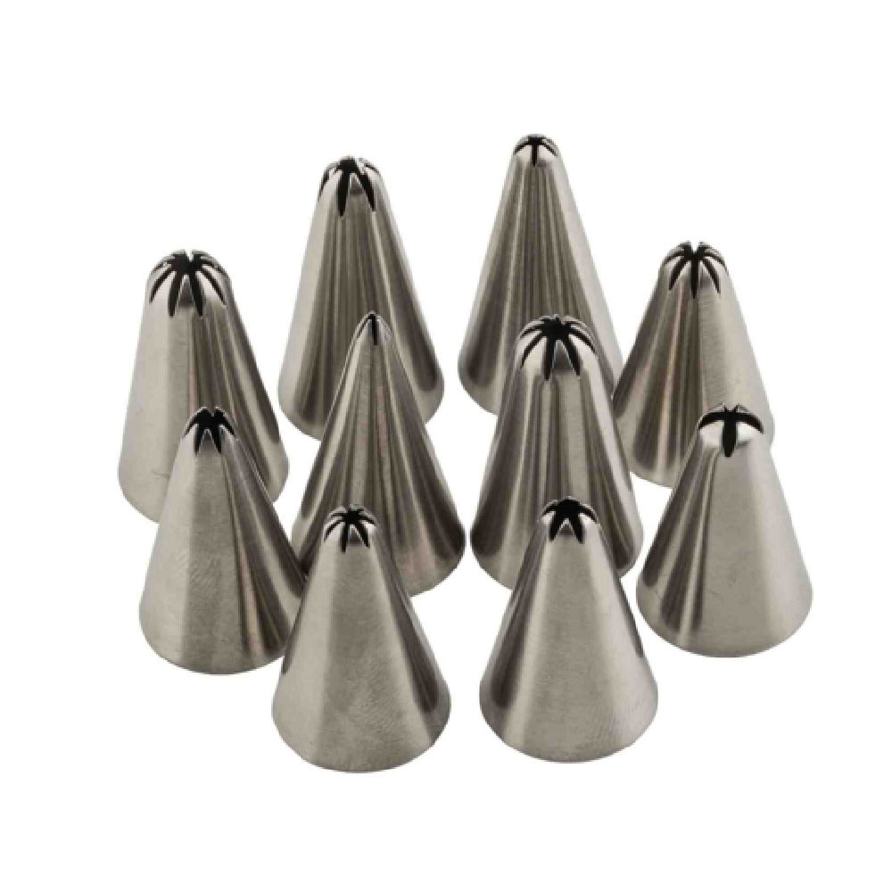 TableCraft Products 13554 - Pastry Tips, 0.75"W X 0.75"D X 1.25"H, Closed Star Tip