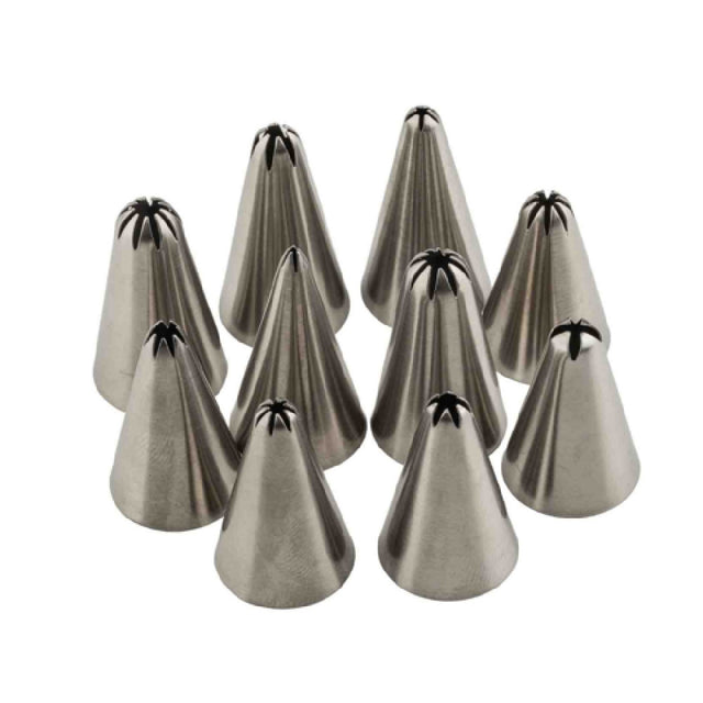 TableCraft Products 13554 - Pastry Tips, 0.75"W X 0.75"D X 1.25"H, Closed Star Tip