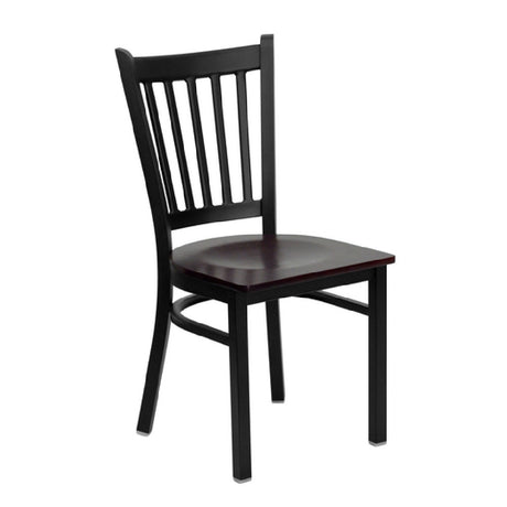 Flash Furniture XU-DG-6Q2B-VRT-MAHW-GG Hercules Series Restaurant Chair Metal Vertical Slat Back